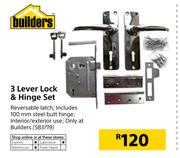 Builders 3 Lever Lock & Hinge Set