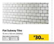 Flat Subway Tiles-75mm x 150mm
