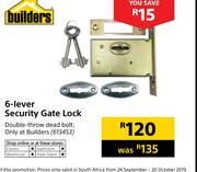 Builders 6 Lever Security Gate Lock