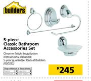Builders 5 Piece Classic Bathroom Accessories Set