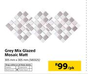 Grey Mix Glazed Mosaic Matt-305mm x 305mm Per Pack