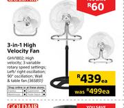 Goldair 3-In-1 High Velocity Fan GHV1802-Each