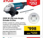 2Ryobi 2300W 230mm Angle Grinder & Disc KIT310