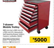 Mastercraft 7 Drawer Mobile Trolley 680mm(w) x 460mm(d) x 950mm(h)