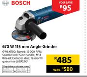 2Bosch 670W 115mm Angle Grinder GWS 6700