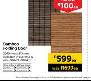 0 Bamboo Folding Door 2040mm X 813mm-Each