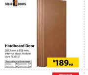 0 Solid Doors Hardboard Door 2032mm X 813mm-Each
