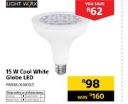 Light Worx 15W Cool White Clobe LED PAR38