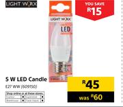  Light Worx 5W LED Candle E27 WW
