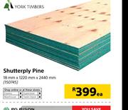 York Timbers Shutterply Pine 18mm X 1220mm X 2440mm-Each