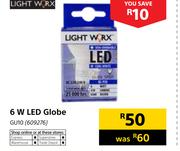  Light Worx 6W LED Globe GU10