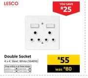 Lesco Double Socket White Steel 4x4