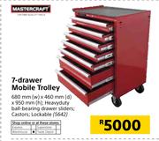 Mastercraft 7 Drawer Mobile Trolley-680mm(w) x 460mm(d) x 950mm(h)