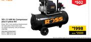 Ross 50Lre 1.1KW Air Compressor Plus 5 Piece Kit