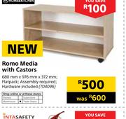 Home & Kitchen Romo Media With Castors-680mm x 976mm x 372mm