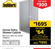 Builders Corner Entry Shower Cubicle White-885mm x 885mm
