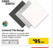 Fired Earth Cementi Tile Range-500mm x 500mm Per Sqm