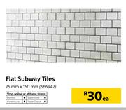 Flat Subway Tiles-75mm x 150mm Each