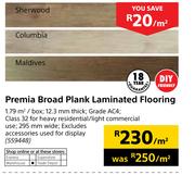 Premia Broad Plank Laminated Flooring-Per Sqm