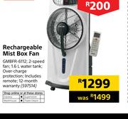 Goldair Rechargeable Mist Box Fan GMBFR-6112