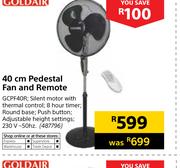 Goldair 40cm Pedestal Fan & Remote GCPF40R