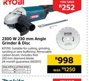 Ryobi 2300W 230mm Angle Grinder & Disc KIT310