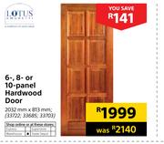 Lotus 6, 8 Or 10 Panel Hardwood Door 2032mm X 813mm