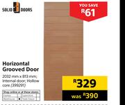 Solid Doors Horizontal Grooved Door 2032mm X 813mm
