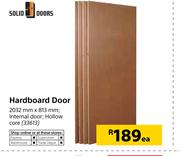 Solid Doors Hardboard Door 2032mm X 813mm-Each