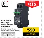 CBi 63 A Earth Leakage No Overload Protector