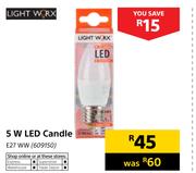 Light Worx 5W LED Candle E27 WW