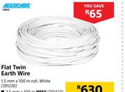 Aberdare Flat Twin Earth Wire White 1.5mm X 100m Roll