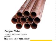 Copper Tube 15mm X 500mm Class 0-Each