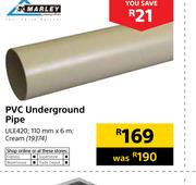 PVC Underground Pipe Cream ULE420 110mm X 6m 