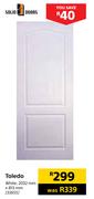 Solid Doors Toledo White 2032mmX813mm