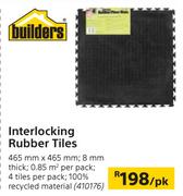 Builders Interlocking Rubber Tiles-465mm x 465mm Per Pack