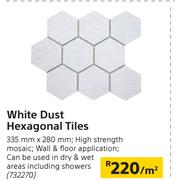 White Dust Hexagonal Tiles-335mm x 280mm Per Sqm