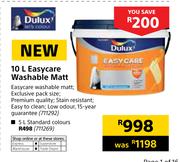 Dulux Easycare Washable Matt In Standard Colours-5Ltr