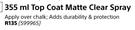 Chalked 355ml Top Coat Matte Clear Spray