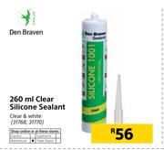 Den Braven Clear Silicone Sealant-260ml