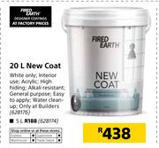 Fired Earth 20Ltr New Coat