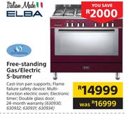 Elba 5-Burner Free-Standing Gas/Electric 