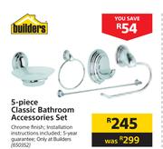 Builders 5 Piece Classic Bathroom Accessories Set
