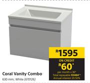 Coral Vanity Combo White 630mm