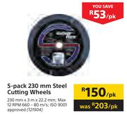5-Pack 230mm Steel Cutting Wheels-pk