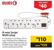 Ellies 8-Way Surge Multi Plug