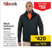 Beck Black Softshell Jacket