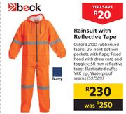 Beck Rainsuit With Reflective Tape