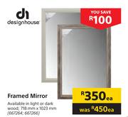 Design House Framed Mirror 718mm X 1023mm-Each 