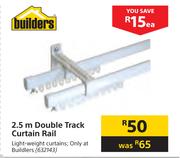 Builders 2.5m Double Track Curtain Rail